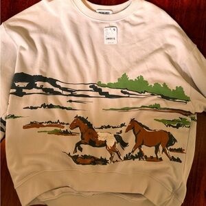 Xl free people daydreamer horse sweatshirt. Nwt firm price